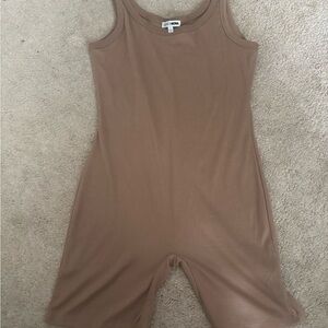 Fashion Nova Tan Sleeveless Romper
